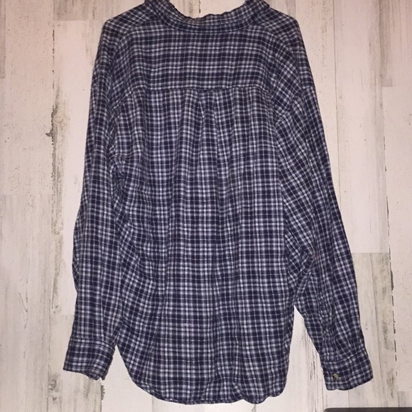 Oversized Blue & white Flannel - Picture 7 of 7